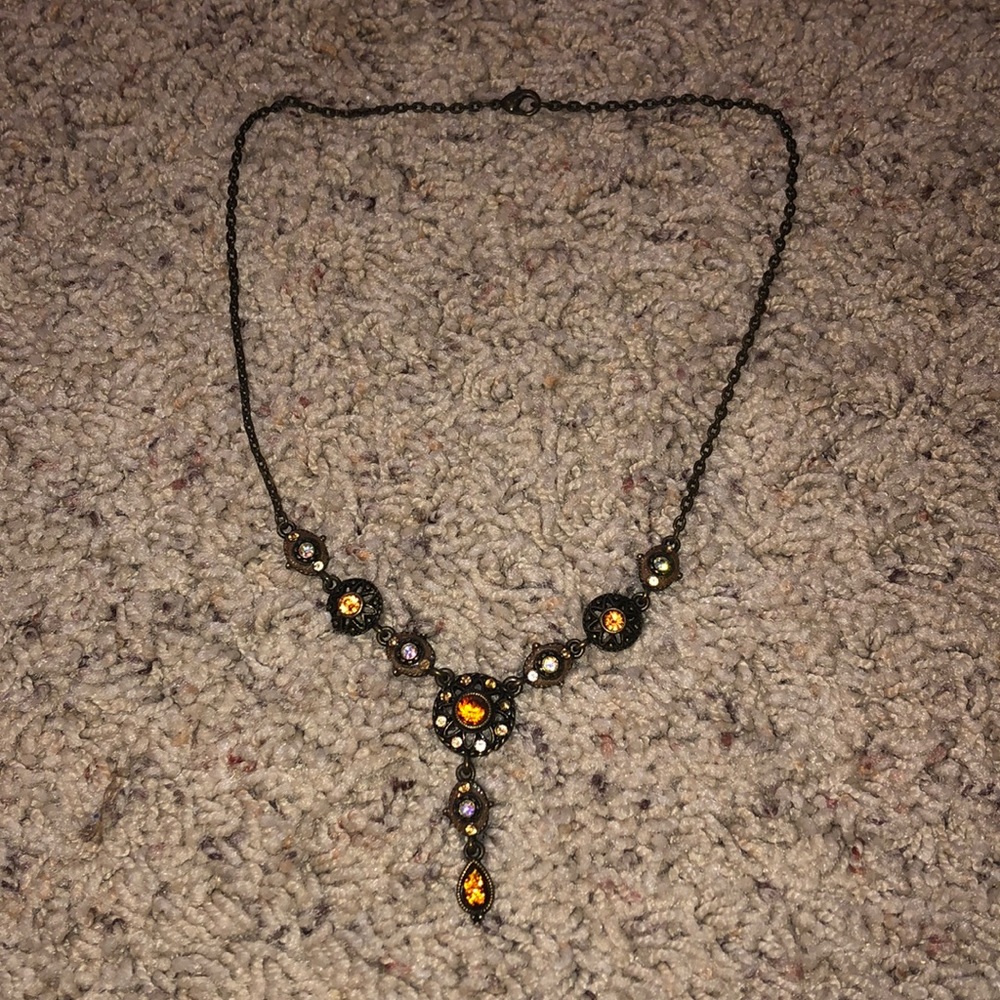 Copper necklace with jewels